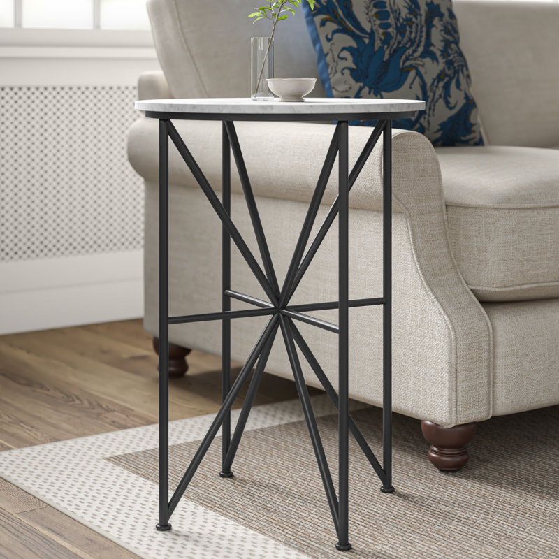 Birch Lane™ Marble Top Cross Legs End Table & Reviews Wayfair